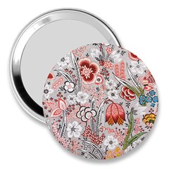 Vintage Floral Flower Art Nature Blooming Blossom Botanical Botany Pattern 3  Handbag Mirrors