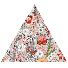 Vintage Floral Flower Art Nature Blooming Blossom Botanical Botany Pattern Wooden Puzzle Triangle