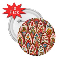 Vintage Pattern Fabric Floral Flowers European Nature 2 25  Buttons (10 Pack)  by Maspions