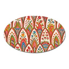 Vintage Pattern Fabric Floral Flowers European Nature Oval Magnet