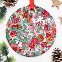 Flower Bloom Blossom Botanical Color Colorful Colour Element Digital Floral Floral Pattern Ornament (round)