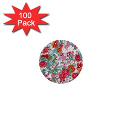 Flower Bloom Blossom Botanical Color Colorful Colour Element Digital Floral Floral Pattern 1  Mini Buttons (100 Pack) 