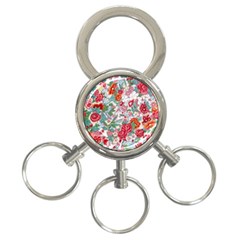 Flower Bloom Blossom Botanical Color Colorful Colour Element Digital Floral Floral Pattern 3-ring Key Chain