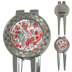 Flower Bloom Blossom Botanical Color Colorful Colour Element Digital Floral Floral Pattern 3-in-1 Golf Divots