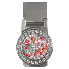 Flower Bloom Blossom Botanical Color Colorful Colour Element Digital Floral Floral Pattern Money Clips (cz)  by Maspions