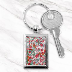 Flower Bloom Blossom Botanical Color Colorful Colour Element Digital Floral Floral Pattern Key Chain (rectangle)