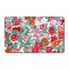 Flower Bloom Blossom Botanical Color Colorful Colour Element Digital Floral Floral Pattern Magnet (rectangular)