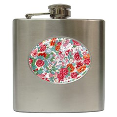 Flower Bloom Blossom Botanical Color Colorful Colour Element Digital Floral Floral Pattern Hip Flask (6 Oz)