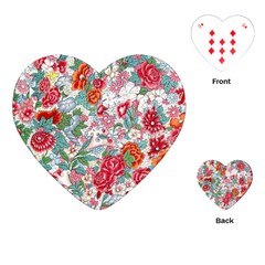 Flower Bloom Blossom Botanical Color Colorful Colour Element Digital Floral Floral Pattern Playing Cards Single Design (heart)