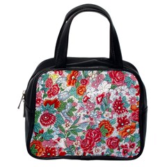 Flower Bloom Blossom Botanical Color Colorful Colour Element Digital Floral Floral Pattern Classic Handbag (one Side) by Maspions