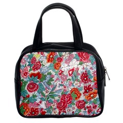 Flower Bloom Blossom Botanical Color Colorful Colour Element Digital Floral Floral Pattern Classic Handbag (two Sides)