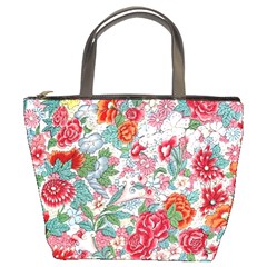 Flower Bloom Blossom Botanical Color Colorful Colour Element Digital Floral Floral Pattern Bucket Bag by Maspions