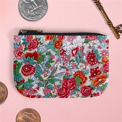 Flower Bloom Blossom Botanical Color Colorful Colour Element Digital Floral Floral Pattern Mini Coin Purse