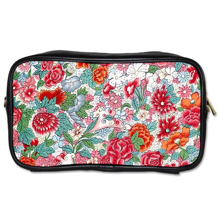 Flower Bloom Blossom Botanical Color Colorful Colour Element Digital Floral Floral Pattern Toiletries Bag (Two Sides)