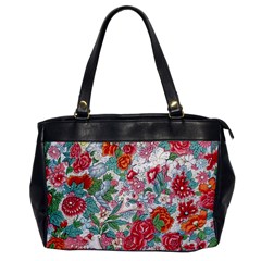 Flower Bloom Blossom Botanical Color Colorful Colour Element Digital Floral Floral Pattern Oversize Office Handbag by Maspions