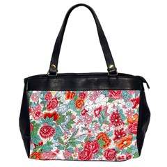 Flower Bloom Blossom Botanical Color Colorful Colour Element Digital Floral Floral Pattern Oversize Office Handbag (2 Sides)