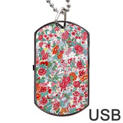 Flower Bloom Blossom Botanical Color Colorful Colour Element Digital Floral Floral Pattern Dog Tag Usb Flash (two Sides)