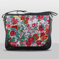 Flower Bloom Blossom Botanical Color Colorful Colour Element Digital Floral Floral Pattern Messenger Bag