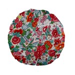 Flower Bloom Blossom Botanical Color Colorful Colour Element Digital Floral Floral Pattern Standard 15  Premium Round Cushions Front