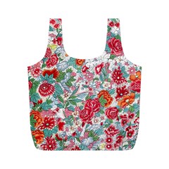 Flower Bloom Blossom Botanical Color Colorful Colour Element Digital Floral Floral Pattern Full Print Recycle Bag (m) by Maspions