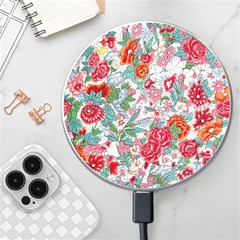 Flower Bloom Blossom Botanical Color Colorful Colour Element Digital Floral Floral Pattern Wireless Fast Charger(white) by Maspions