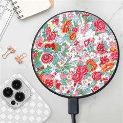 Flower Bloom Blossom Botanical Color Colorful Colour Element Digital Floral Floral Pattern Wireless Fast Charger(black) by Maspions