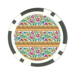 Flower Pattern Art Vintage Blooming Blossom Botanical Nature Famous Poker Chip Card Guard