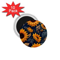 Flowers Pattern Spring Bloom Blossom Rose Nature Flora Floral Plant 1 75  Magnets (10 Pack) 