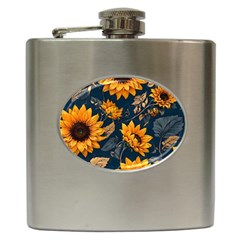 Flowers Pattern Spring Bloom Blossom Rose Nature Flora Floral Plant Hip Flask (6 Oz)