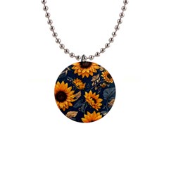 Flowers Pattern Spring Bloom Blossom Rose Nature Flora Floral Plant 1  Button Necklace by Maspions