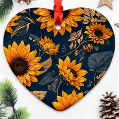 Flowers Pattern Spring Bloom Blossom Rose Nature Flora Floral Plant Heart Ornament (two Sides)