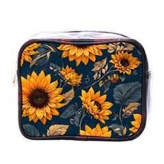 Flowers Pattern Spring Bloom Blossom Rose Nature Flora Floral Plant Mini Toiletries Bag (one Side) by Maspions