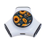 Flowers Pattern Spring Bloom Blossom Rose Nature Flora Floral Plant 3-Port USB Hub Front