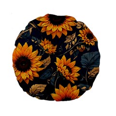 Flowers Pattern Spring Bloom Blossom Rose Nature Flora Floral Plant Standard 15  Premium Round Cushions