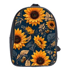 Flowers Pattern Spring Bloom Blossom Rose Nature Flora Floral Plant School Bag (xl)