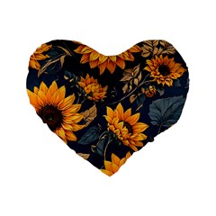 Flowers Pattern Spring Bloom Blossom Rose Nature Flora Floral Plant Standard 16  Premium Heart Shape Cushions