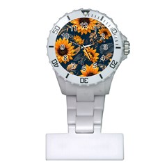 Flowers Pattern Spring Bloom Blossom Rose Nature Flora Floral Plant Plastic Nurses Watch