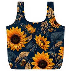 Flowers Pattern Spring Bloom Blossom Rose Nature Flora Floral Plant Full Print Recycle Bag (xl)