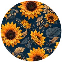 Flowers Pattern Spring Bloom Blossom Rose Nature Flora Floral Plant Wooden Puzzle Round