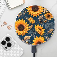 Flowers Pattern Spring Bloom Blossom Rose Nature Flora Floral Plant Wireless Fast Charger(white)