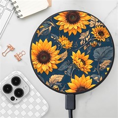 Flowers Pattern Spring Bloom Blossom Rose Nature Flora Floral Plant Wireless Fast Charger(black) by Maspions