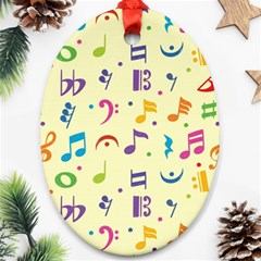 Seamless Pattern Musical Note Doodle Symbol Oval Ornament (two Sides) by Apen