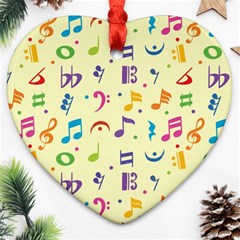 Seamless Pattern Musical Note Doodle Symbol Heart Ornament (two Sides) by Apen