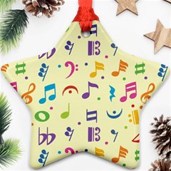 Seamless Pattern Musical Note Doodle Symbol Star Ornament (two Sides) by Apen