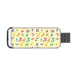 Seamless Pattern Musical Note Doodle Symbol Portable Usb Flash (two Sides) by Apen