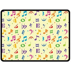 Seamless Pattern Musical Note Doodle Symbol Two Sides Fleece Blanket (large) by Apen