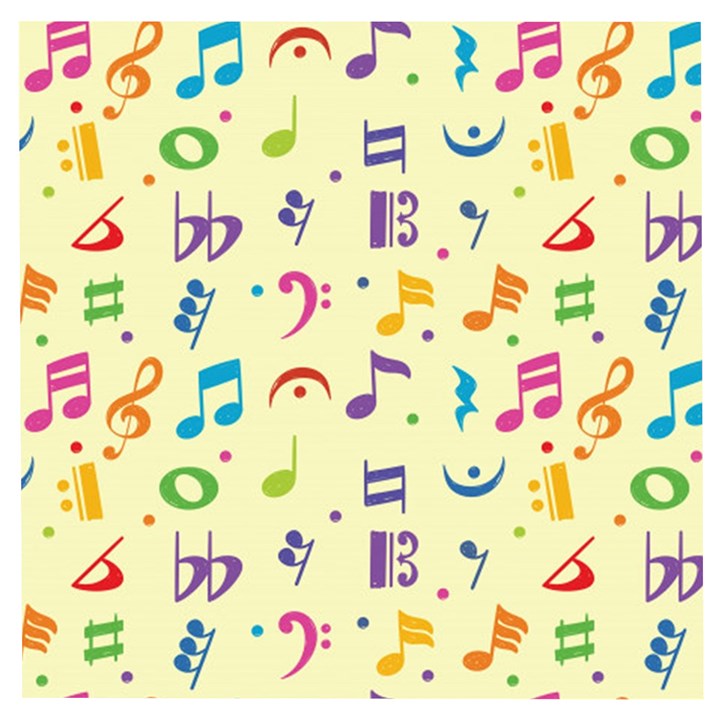 Seamless Pattern Musical Note Doodle Symbol Wooden Puzzle Square