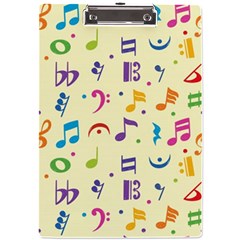 Seamless Pattern Musical Note Doodle Symbol A4 Acrylic Clipboard by Apen