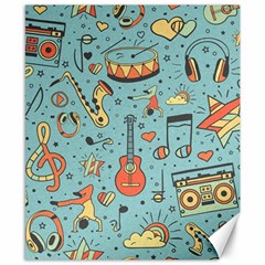 Seamless Pattern Musical Instruments Notes Headphones Player Canvas 8  X 10  by Apen