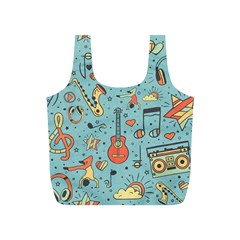 Seamless Pattern Musical Instruments Notes Headphones Player Full Print Recycle Bag (s) by Apen